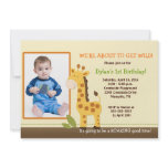 Adorable Giraffe *PHOTO* Birthday 5x7 Invitations
