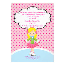 Adorable Girl Ice Skating Birthday Invitation