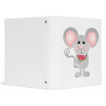 adorable gray mouse holding watermelon binder