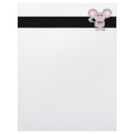 adorable gray mouse holding watermelon letterhead template