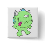 adorable green tongue chomper monster pins