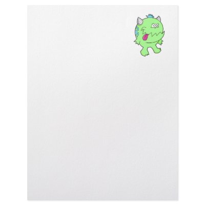 adorable green tongue chomper monster letterhead template by monster_madhouse