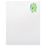 adorable green tongue chomper monster letterhead template