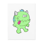 adorable green tongue chomper monster postcards