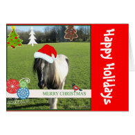 Adorable Gypsy Vanner Pony Holiday greeting card