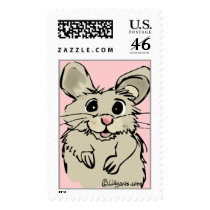 Adorable Hamster Fuzzy Custom Postage Stamp