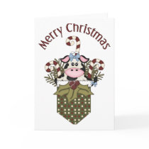 Adorable Holiday Christmas Cow Tees, GIfts Card