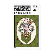 Adorable Holiday Christmas Cow Tees, GIfts Stamp