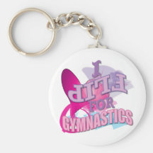 Adorable I Flip for Gymnastics Key Chain