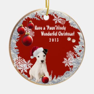 Adorable Jack Russell Number 2 Christmas Ornament