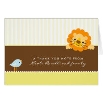 Adorable Lion Photo (inside) Thank You Card: lemon