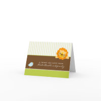 Adorable Lion Photo (inside) Thank You Card: lime card