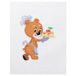 adorable little baker bakery bear with cake flyer design
