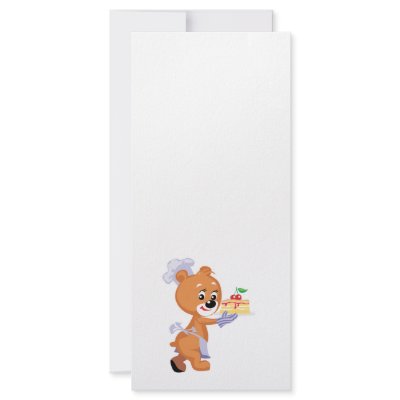 adorable little baker bakery bear with cake customized rack card by doonidesignsanimals