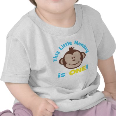 Adorable Little Mod Monkey Boys 1st Birthday Shirt