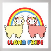 Adorable Llama Pride CHANGE THE BG Poster