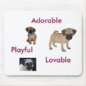 Adorable, Lovable, Playful Puggle Mousepad by rkelleh Adorable, Lovable, Playful Puggle Mousepad