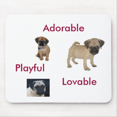 Adorable, Lovable, Playful Puggle Mousepad by rkelleh