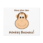 Adorable monkey postcard