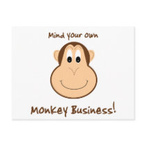 Adorable monkey postcard
