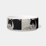 Adorable Moustache Black Cat pet food bowl Cat Bowl