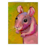 Adorable naked hairless pet rat painting art greeting card