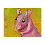 Adorable naked hairless pet rat painting art postcard