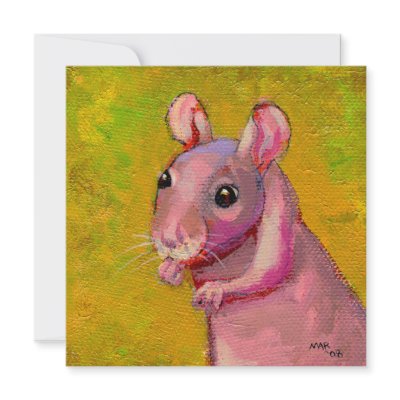 Adorable naked hairless pet rat painting CUSTOMIZE Personalized Announcement by flyinggirl