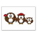 Adorable Owl Family Table Card