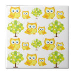 Adorable Owls and Trees Ceramic Tile