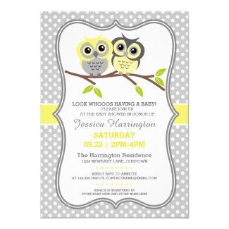 Adorable Owls Baby Shower Cards