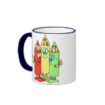 Adorable Pencil Characters Coffee Mugs