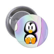 Adorable Penguin Pinback Button