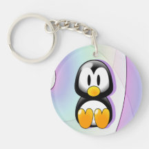 Adorable Penguin Round Acrylic Key Chains