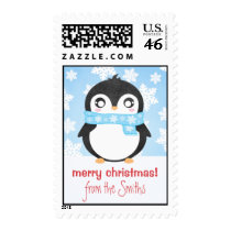 Adorable Penguin with Snowflakes stamps
