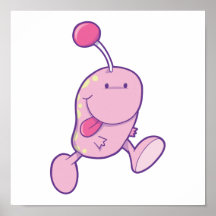 adorable pink goofball monster print