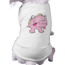 adorable pink tongue chomper monster doggie t shirt