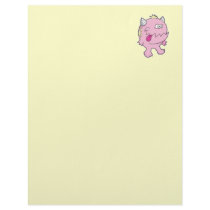 adorable pink tongue chomper monster personalized letterhead