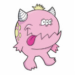 adorable pink tongue chomper monster photo cut outs