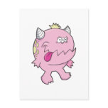 adorable pink tongue chomper monster post card