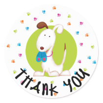 Adorable Puppy Dog Thank You Sticker