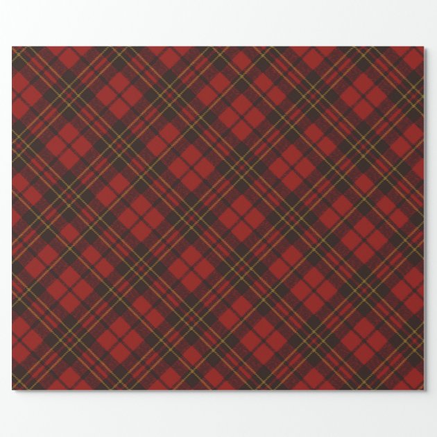 Adorable Red Christmas tartan Wrapping Paper