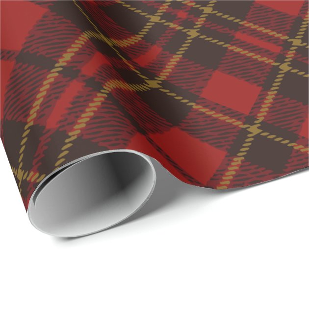 Adorable Red Christmas tartan Wrapping Paper 3/4