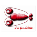 Adorable Red Lobster with Heart-Shaped Pincers Post Cards