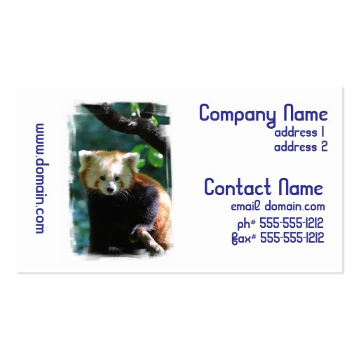 Adorable Red Panda Business Cards (front side)