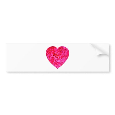 Adorable Rose Heart Bumper Sticker by mrmorphic