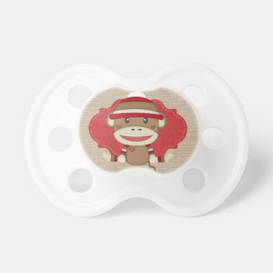 Adorable Rustic Custom Sock Monkey BooginHead Pacifier