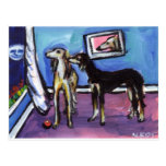 Adorable Saluki moon design Post Cards
