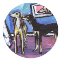 Adorable Saluki moon design stickers by zadajeanne Adorable Saluki moon design stickers