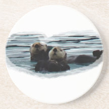 adorable sea otters coaster